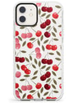 Fruity & Fun Patterns Cherries (Clear) Impact Phone Case for iPhone 11 | Protective Dual Layer Bumper TPU Silikon Cover Pattern Printed | Cute Fruit Illustration Print Cartoon