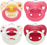 NUK Signature Day & Night Baby Dummy 18-36 Months Soothes 95% of Babies Heart-Sh