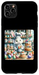 Coque pour iPhone 11 Pro Max Chef lapin de Pâques dans une pâtisserie festive. Friandises festives