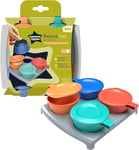 Tommee Tippee Pop up Freezer Pots & Tray, Leakproof & Microwave Safe 4 Pack, 4m+