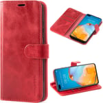 Mulbess Vintage Huawei P40 Case, Huawei P40 Phone Case, Flip Leather Wallet Phone Cover for Huawei P40, Wine Red