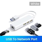 Carte réseau USB C 100Mbps,adaptateur USB vers RJ45 Ethernet Lan,3 Hub USB 2.0 Type C pour MacBook Xiaomi Samsung Huawei PC ordinateur - Type USB to RJ45