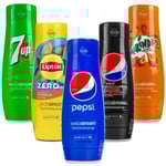 Sodastream Sirap - Sodastream - 5x - 7Up 440ml - Pepsi 440ml - Lipton Zero