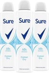 (3 Pack) Sure Women Cotton Ultra Dry Anti-Perspirant Deodorant Spray X 250Ml
