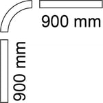 Habo Draperistång vit, 900x900 mm