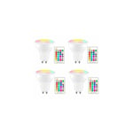 jilke (RGB+Warm White 2700K) 4x GU10 LED Colors Remote Light Bulbs Automatic