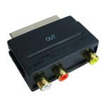 SCART To 3 x RCA AV Adapter Triple Phono Composite AV Converter - OUT DIRECTION