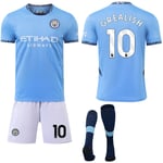 Manchester City Hemma Barn & Vuxen Fotbollströja Kit med Strumpor 2024-2025 No.10 GREALISH No.10 GREALISH 18