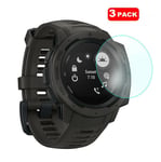 For Garmin Instinct Smart Watch 3 x Tempered Glass Screen Protector