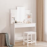 vidaXL Sminkbord med spegel vit 96x39x142 cm Vit