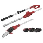 Sealey CP20VTPCOMBO Telescopic Cordless Hedge Trimmer & Chainsaw Kit 2 Batteries