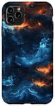 Coque pour iPhone 11 Pro Max Art fluide abstrait vagues flammes bleues