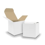 50 presentförpackningar, 10 x 10 x 10 cm, vita med lock