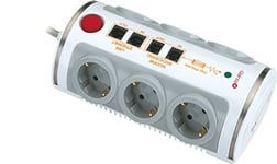 Garza 420012 – Multiprise 6 prises avec interrupteur, USB, connexions de réseau, 1,4 mètres)