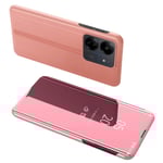 SKALO Xiaomi Redmi 13C 4G Clear View Plånboksfodral - Roséguld Rosa guld