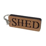 SHED Engraved Wooden Keyring Keychain Key Ring Tag
