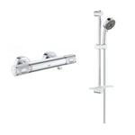 Mitigeur thermostatique de douche Grohe Mural Precision Feel THM + Ensemble de douche 4 jets GROHE avec barre Vitalio Comfort 100 ch