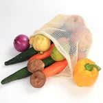 Cotton Mesh Vegetable Bags Produce Bag Sto Beige 30*43 塑料扣