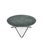 OX Denmarq O Table soffbord marmor grön, svartlackat stativ