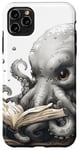 Coque pour iPhone 11 Pro Max Mignon anime bébé pieuvre lisant un livre de bibliothèque Deep Sea #2