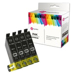 4bk Ink Cartridges For Epson Workforce Wf-2520nf Wf-2630wf Wf-2750dwf Wf-2010w