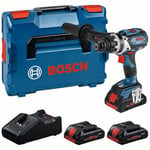 Bosch Professional 18V System perceuse-visseuse sans-fil GSR 18V-110 C (couple maxi : 110 Nm, Ø de vissage maxi : 12 mm, avec 3 batteries ProCORE 4.0Ah, chargeur GAL 18V-40, dans L-BOXX)