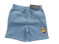 Ralph Lauren Boy Beach BEAR Blue  Fleece Jersey shorts  Size 4 5 years NWT