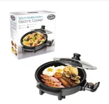 Quest 30cm Multi-Function Aluminium Electric Cooker Pan with Clear Lid - 1500W