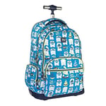 MILAN Backpack with Wheels 6 Zippers (25L) The Yeti, Blue