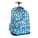 MILAN Backpack with Wheels 6 Zippers (25L) The Yeti, Blue
