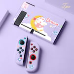 Coque De Protection Souple En Tpu Pour Nintendo Switch Kawaii Lapin Rose Violet Pour Bo?Tier Joy-Con