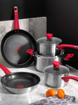 Set med grytor och stekpannor – Jamie Oliver Red Collection Tefal Silverfärgad/Röd