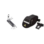 TopeakTopeak Hexus X Multi Tool, Black & Unisex Adult Aero Wedge Pack Saddle Bag - Black, 17 x 8 x 12 cm/0.66 LitreTopeak