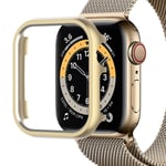 Miimall Case Compatible with Apple Watch Series 6/5/4/SE 44mm, [Metallic luster] Aluminum Alloy Metal Bumper Case Scratch-resistant Shock-proof Protective Shell Cover for iWatch 44mm(Golden)