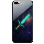 Apple Iphone 8 Plus Svart Mobilskal Med Glas Minecraft