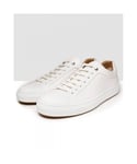 Boss Mirage Tennis Burnished Leather Mens Trainers - White - Size UK 12