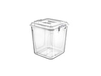Plastic Pantry Box Transparent Storage Box Container Clip Handle Food Grade BPA Free Plastic Kitchen-Food-Flour-Storage-Container-Tub-Box-Biscuits (1, 20 Litre)