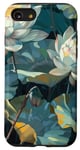 Coque pour iPhone SE (2020) / 7 / 8 Style de peinture à l'huile de fleurs de lotus Art Design