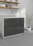 Kitchen Base Sink Unit 1000mm Storage Cabinet With Doors 100cm - Dark Grey Gloss