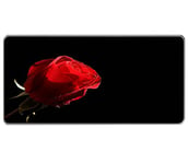 Morain Grand Tapis de Souris de Jeu (30 × 27,5 × 0,3 cm) avec Bords Cousus, Tapis de Souris étendu, Base en Caoutchouc Naturel antidérapant, Durable, Tapis de Clavier Lavable, Fleur 08