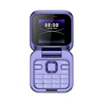 2024 Ny Mini Flip Mobiltelefon 2 SIM-kort Liten Skärm Vikbar Mobiltelefon Olåst Flip Telefon 2G Flip Mobiltelefon För Seniorer[HK] Purple