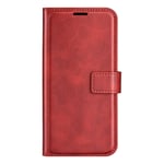 Motorola Edge 30 Pro Leather Flip Deksel med Kortholder &amp; Magnetisk Åpen/Lukkefunksjon - Rød