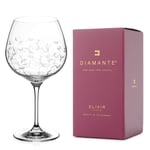 DIAMANTE Gin Glass Copa 'Floral' Single - Crystal Gin Balloon Glass in Gift Packaging - - Perfect Gift for Valentines Day
