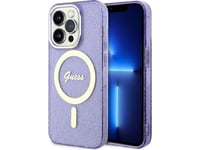 Guess Guhmp14xhcmcgu Iphone 14 Pro Max 6,7" Lila/Violet Hårt Fodral Glitter Guld Magsafe