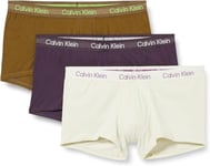 Calvin Klein Men's Low Rise Trunk 3Pk 000NB3705A, Multicolour (Bone Wt, Nshd, Coffee Liqueur), XS (Pack of 3)