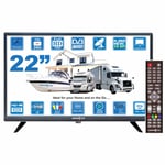 22" 12V / 240V FHD Digital Freeview Freesat TV MOTORHOME CARAVAN BOAT USB PVR