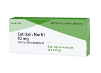 Cetirizin Norfri 10 mg tabletter 30 stk