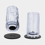 Silwy Magnetiska shotglas i plast Magnetic Plastic Glass Shot, transparent, 4 cl, 2-pack + magnetiska glasunderlägg