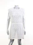 Jordan Taylor White Cap-Sleeve Crochet Cover Up Dress S