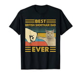 Best British Shorthair Dad Ever Retro Vintage Sunset T-Shirt